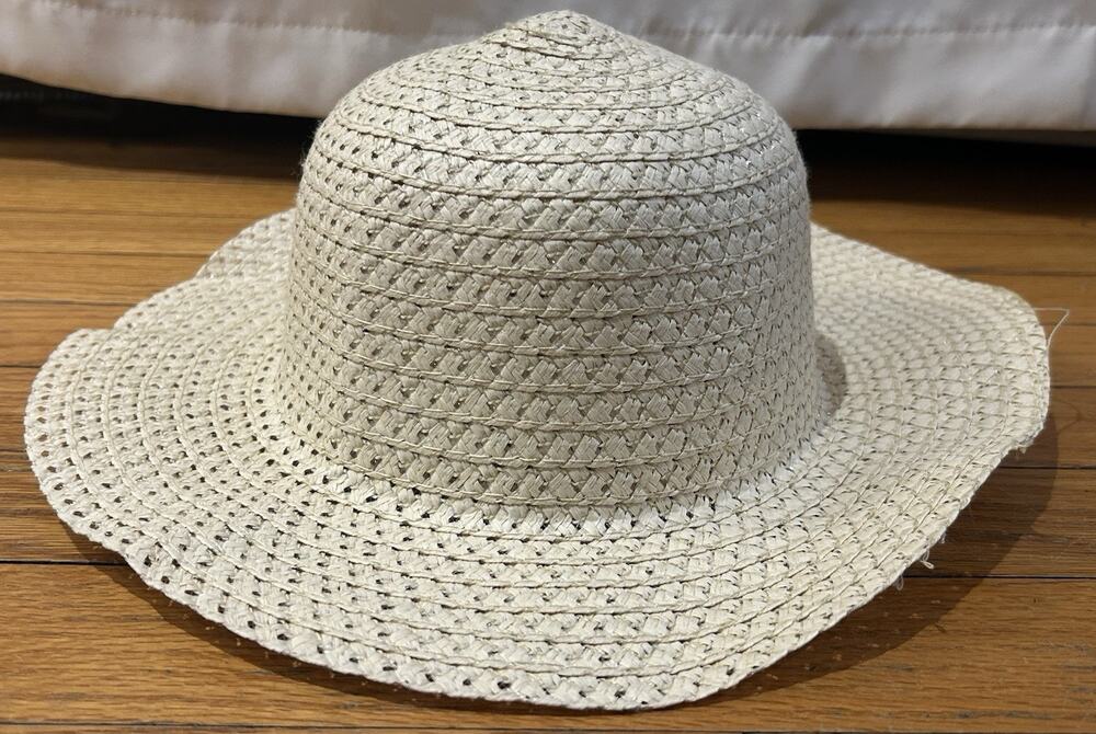Wide Brim Woven Straw Sun Hat 23.5"